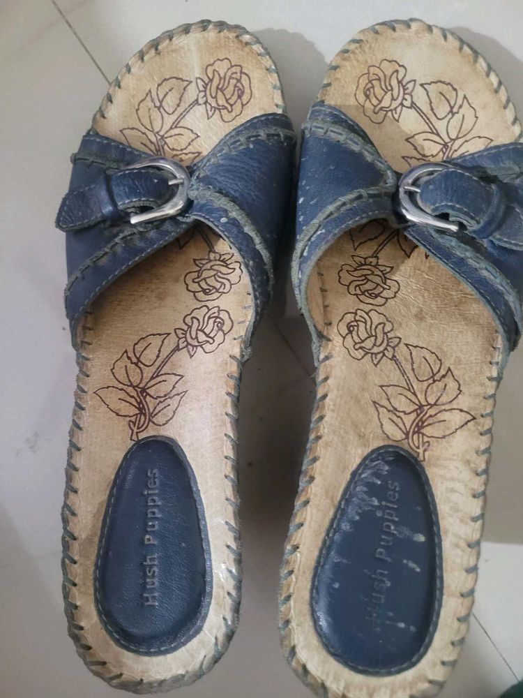 Hush Puppies Blue Floral Slides