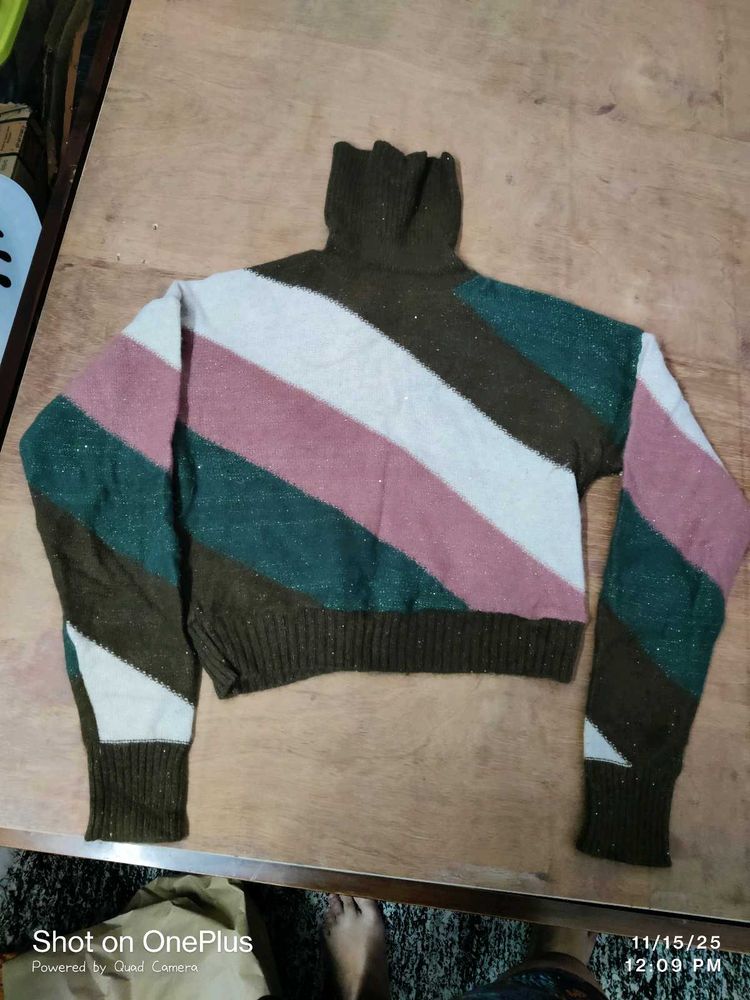 Striped Turtleneck Sweater