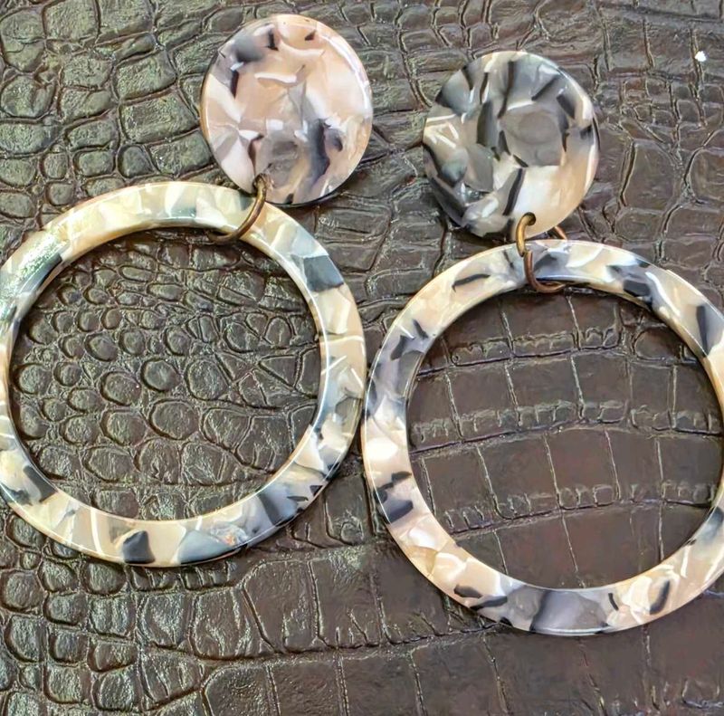 Large Tortoiseshell Hoop Earrings