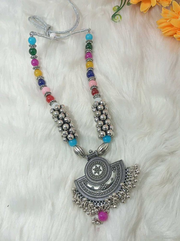 Boho Multicolored Beaded Necklace