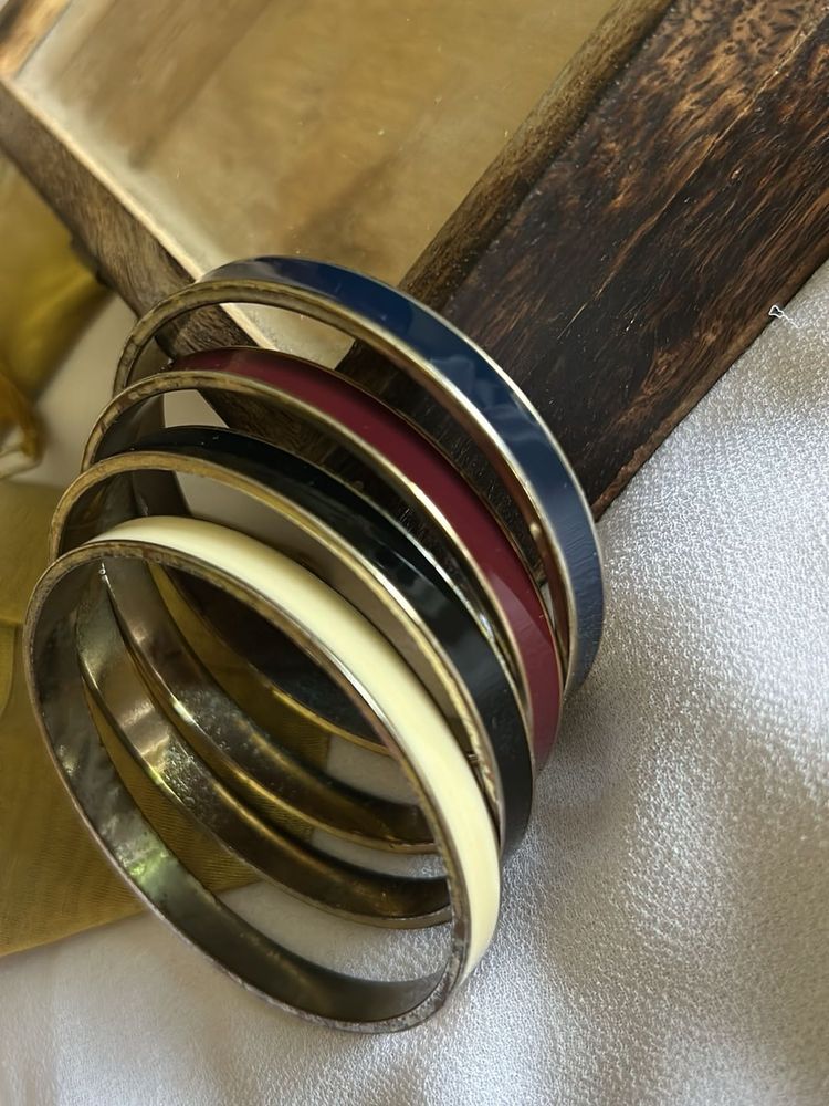 Bangles brass with enamel inlay