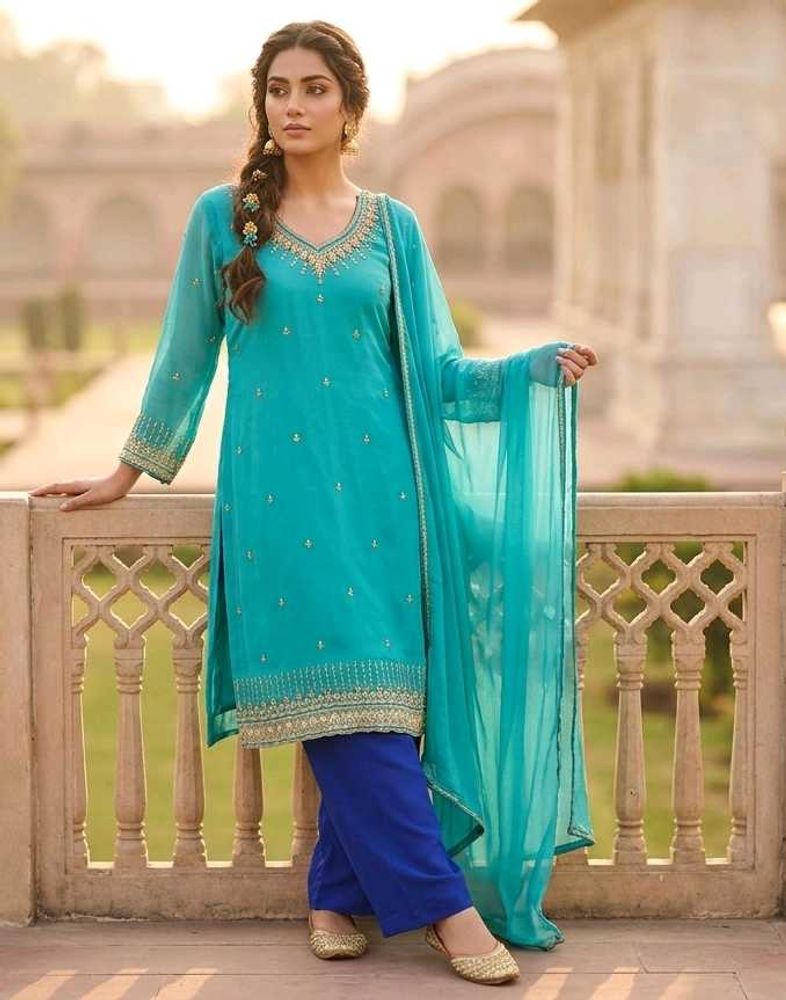 embroidery kurta with salwar without dupatta