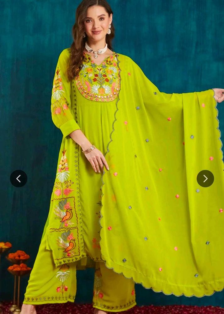 Vibrant Embroidered Kurta Set with Dupatta