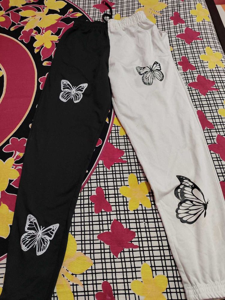 Black &amp; White Butterfly Pants