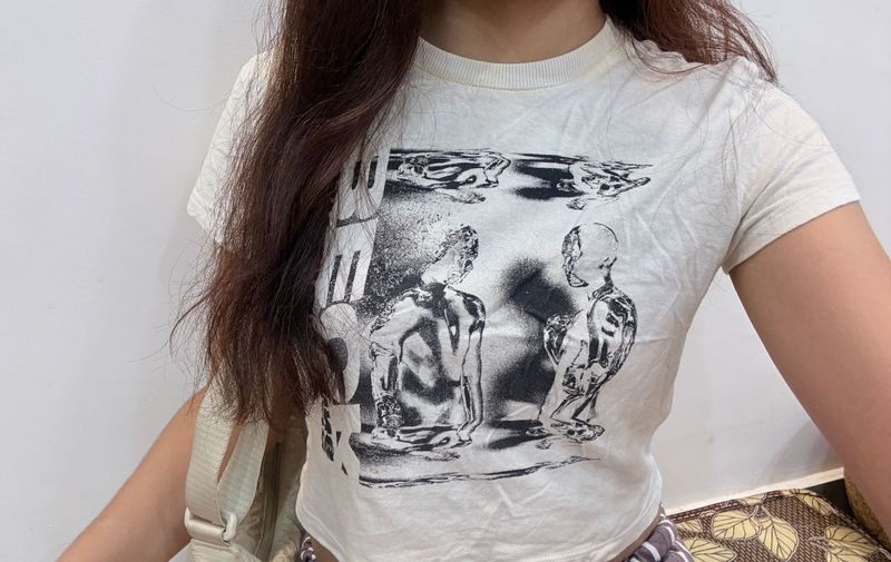 H&amp;M white baby tee
