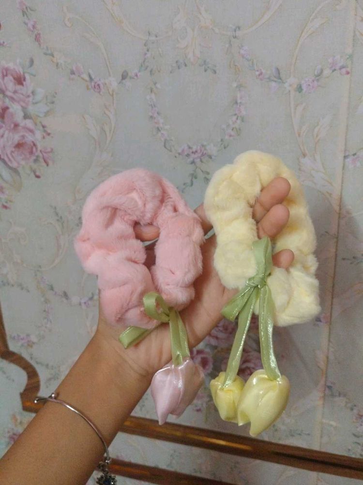 Fuzzy Scrunchies - Set of 2