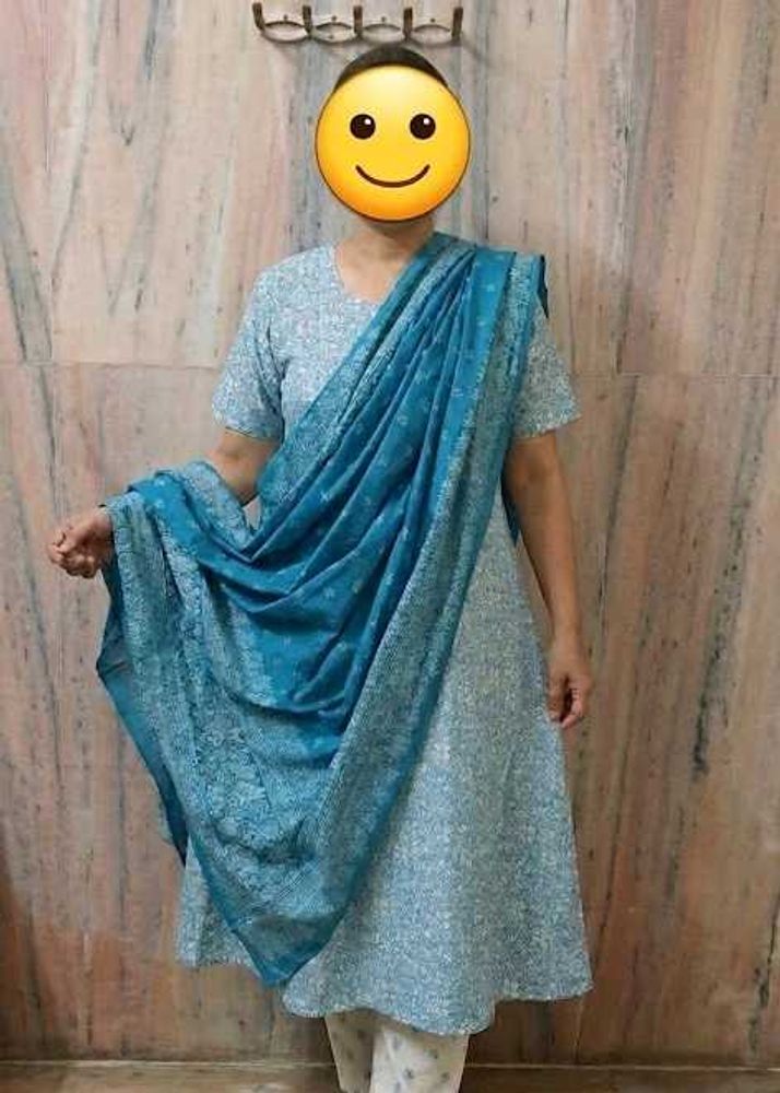 Stylish Blue Kurti Set with Dupatta
