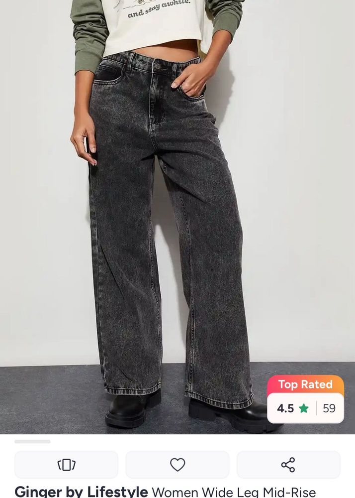 Women's Wide Leg Mid-Rise Jeans