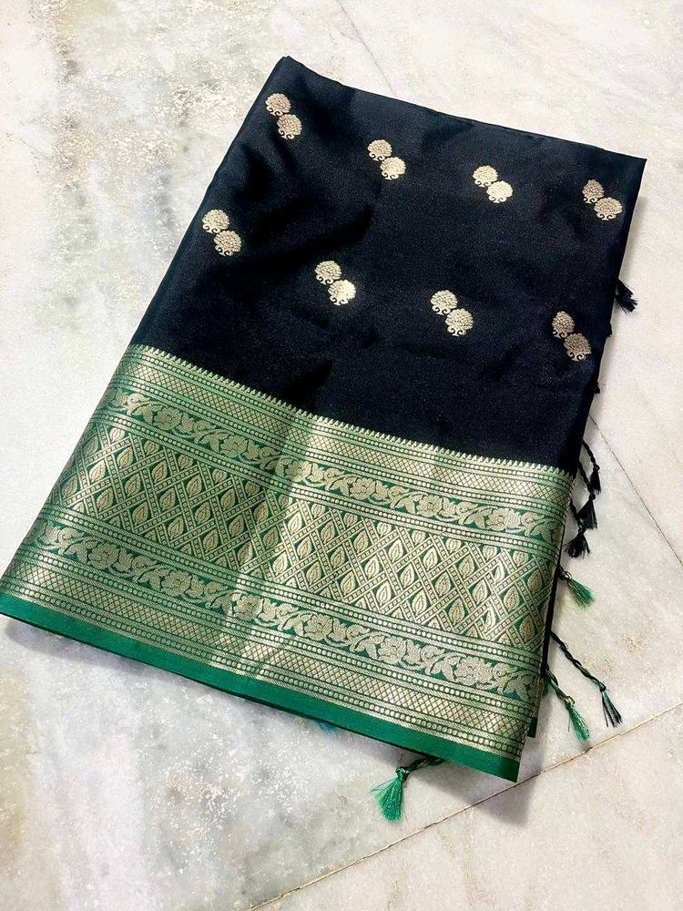 Elegant Soft Silk Allover Booti Saree