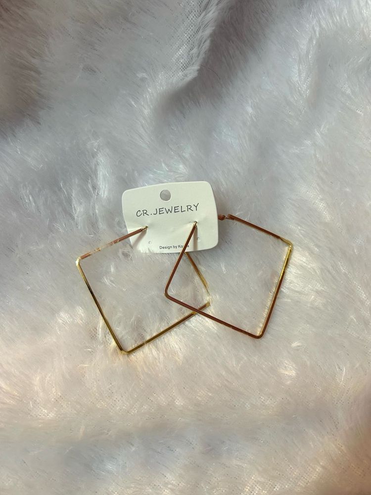 Geometric Square Hoop Earrings