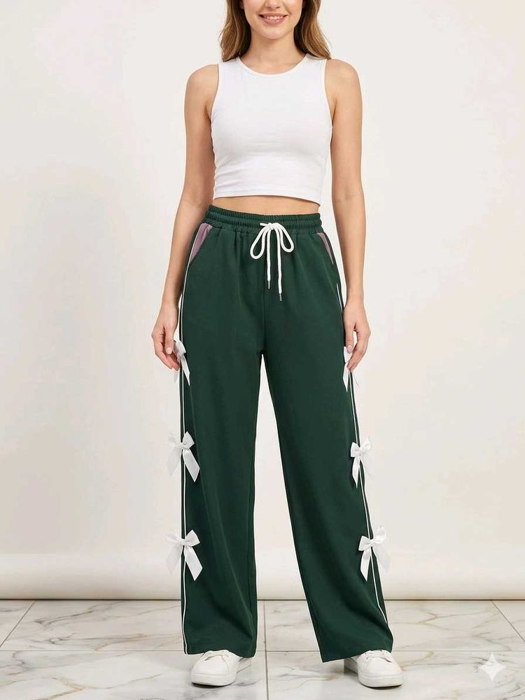 Aesthetic Green Bow Pants