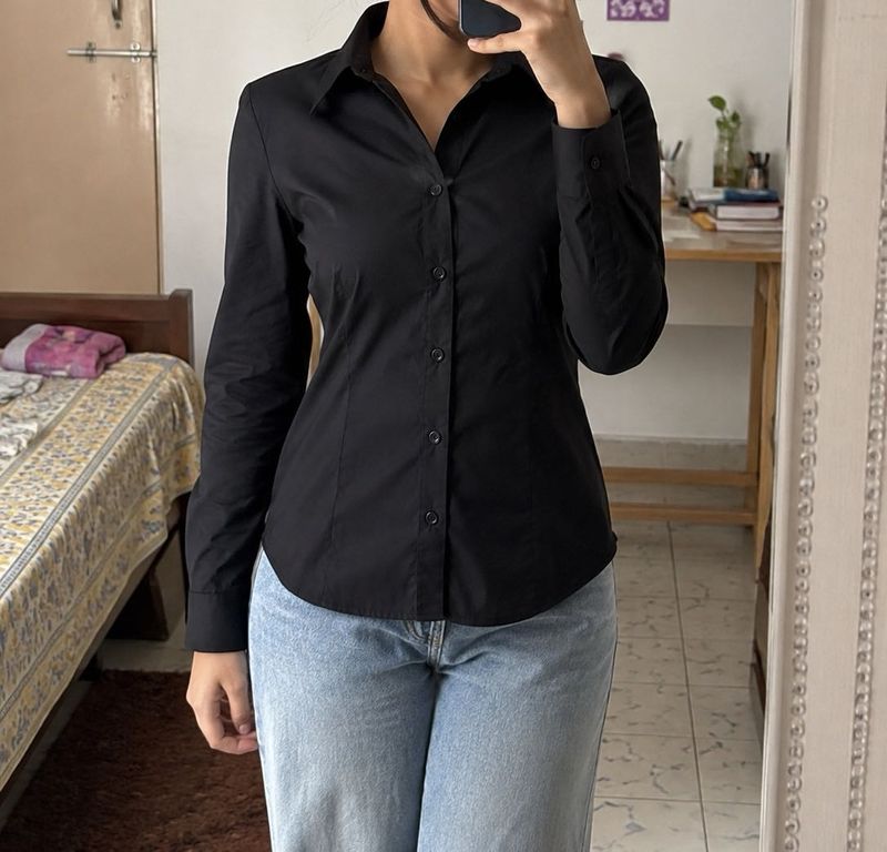 Classic Black Button-Up Shirt
