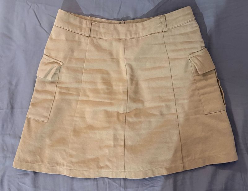 Khaki Cargo Mini Skirt