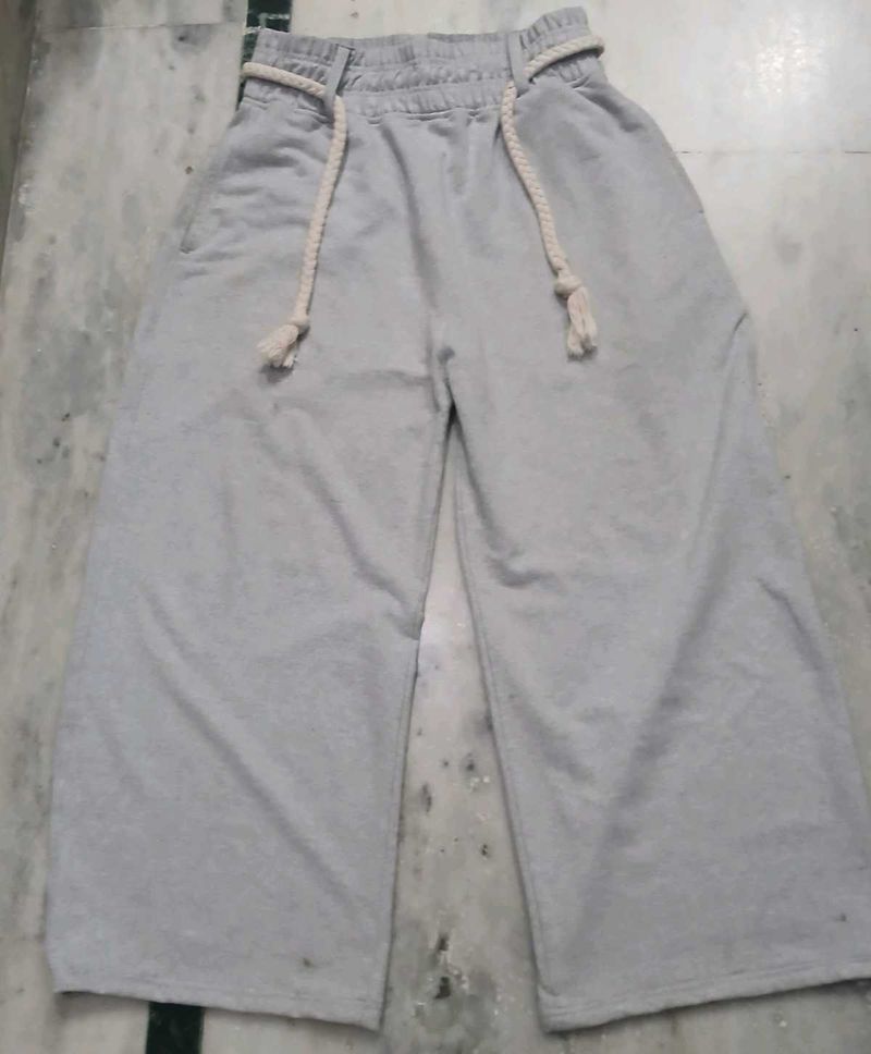 Grey Wide-Leg Sweatpants