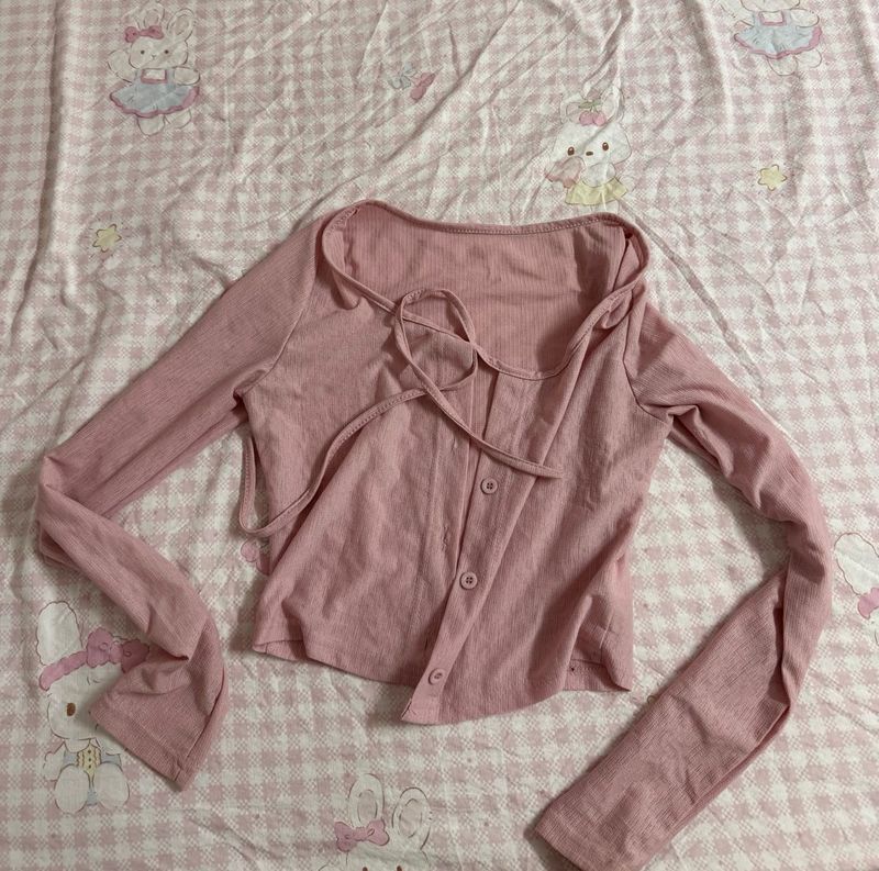 pink cardigan