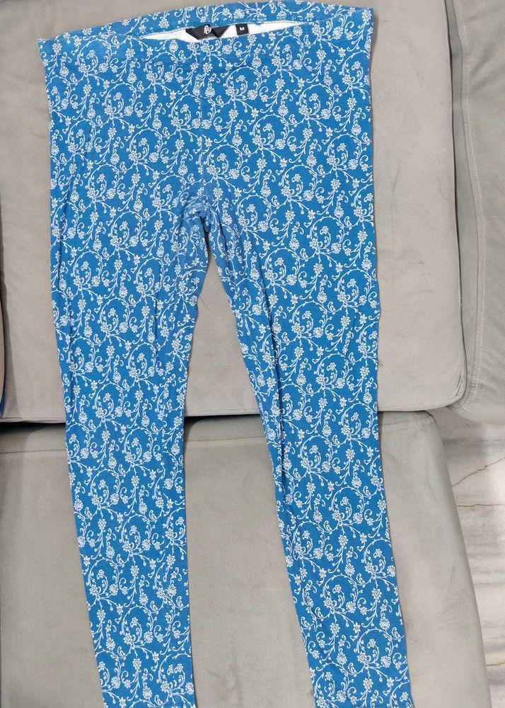 Fig Blue Floral Print Leggings