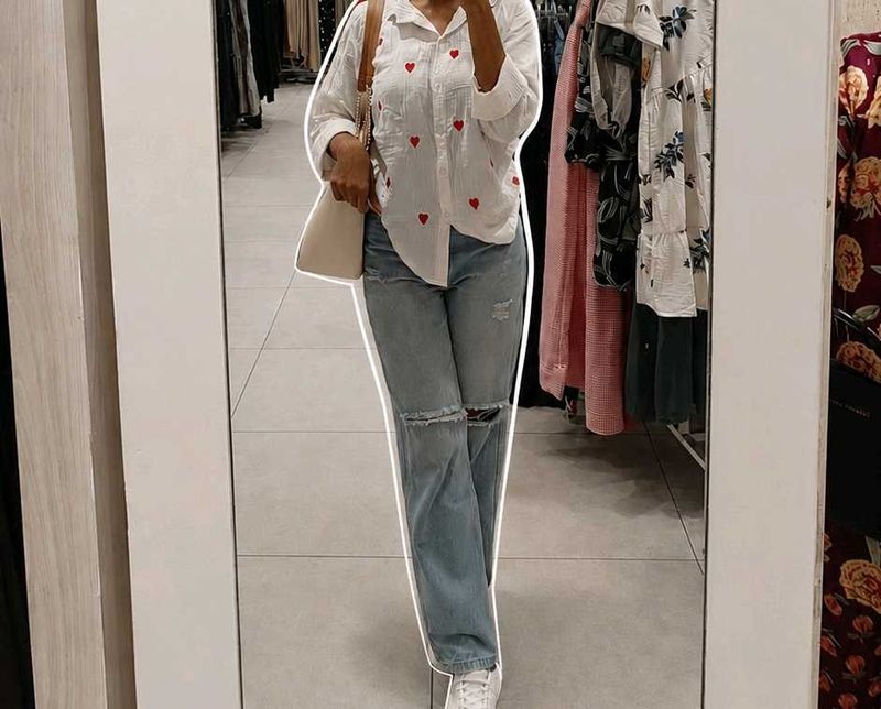 Ripped Wide Leg Jeans light used