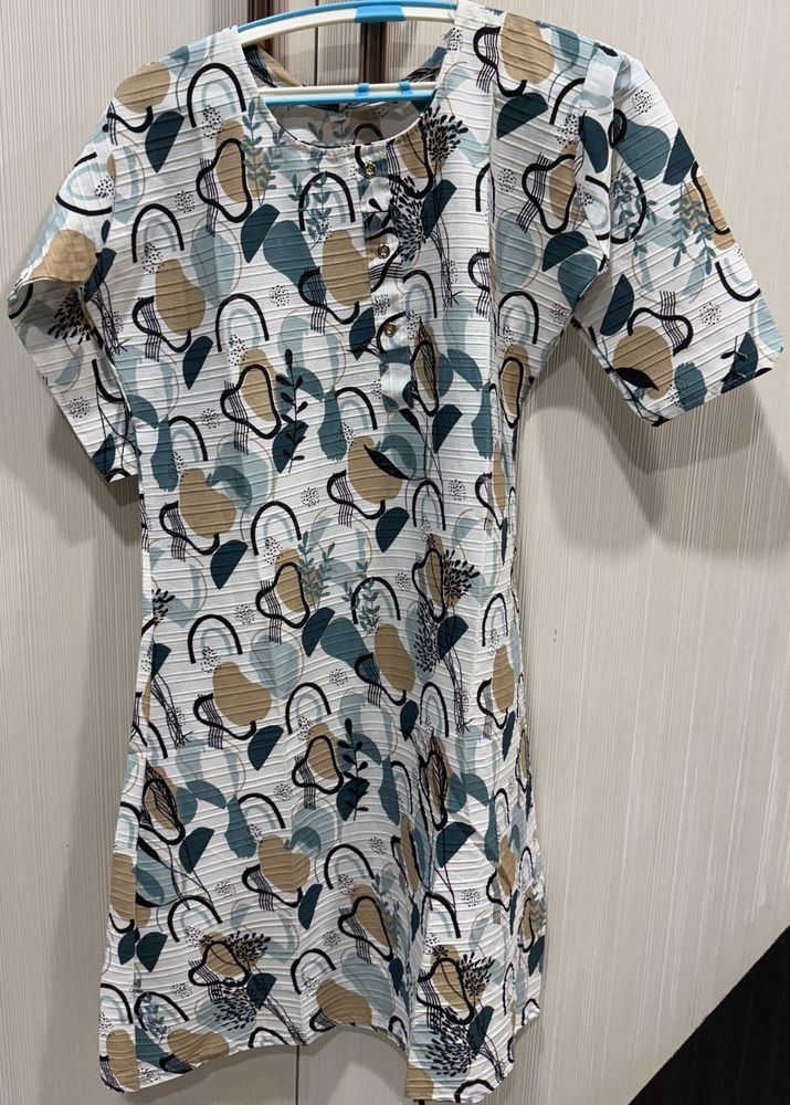 Patterned Casual Mini Dress