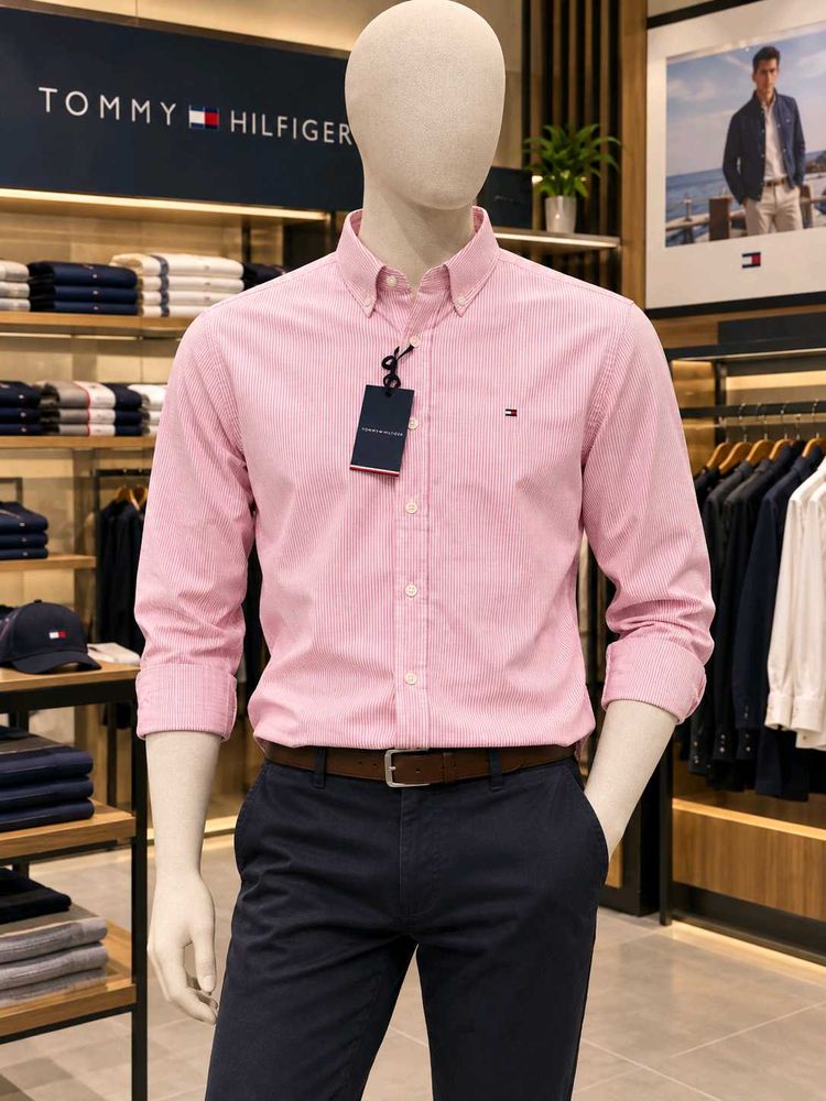 Tommy Hilfiger Pink Striped Oxford Shirt