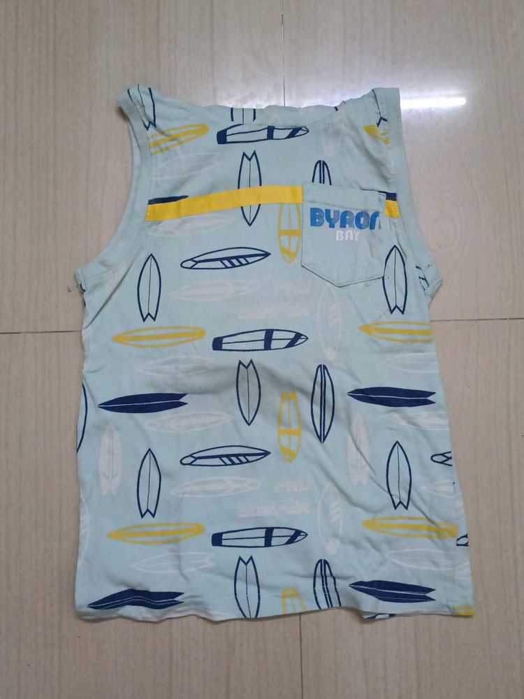 Surfboard Print Sleeveless Tee