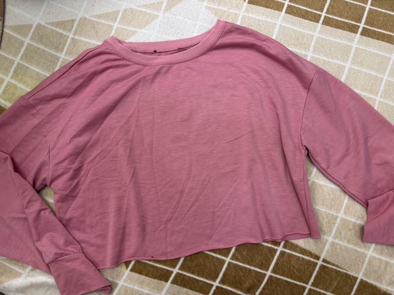 Pink Shein Sweatshirt Cropped