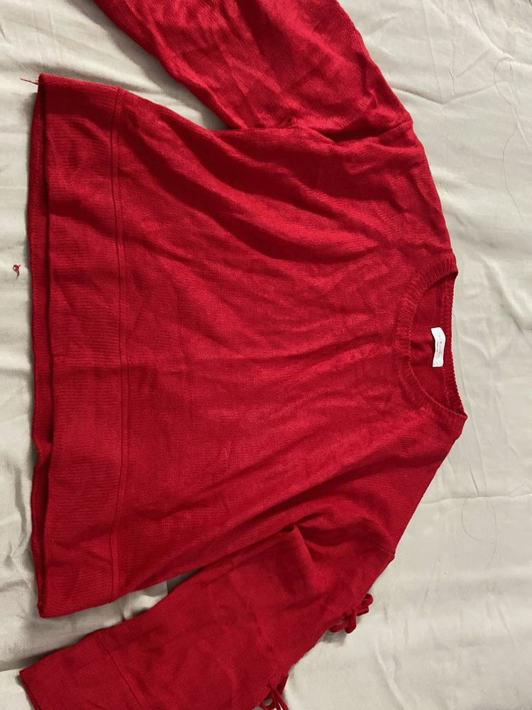 Vibrant Red Knit Sweater