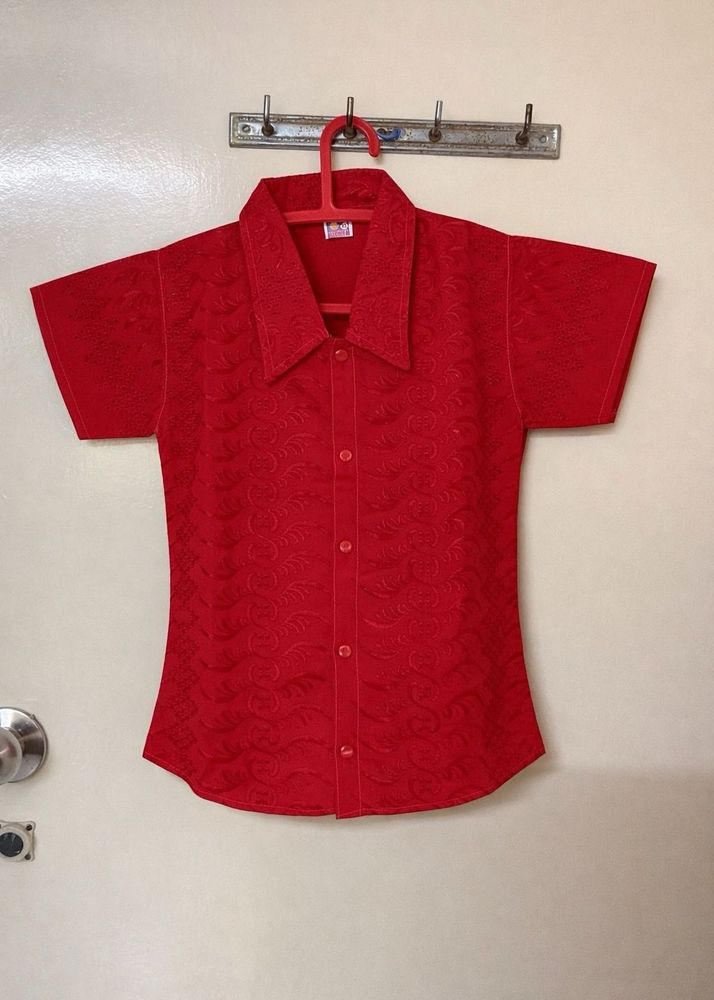 Girls Red Chikankari Top | New &amp; Unused ❤️✨