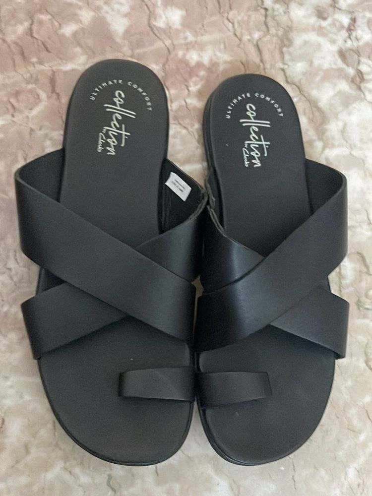 Black Cross Strap Sandals