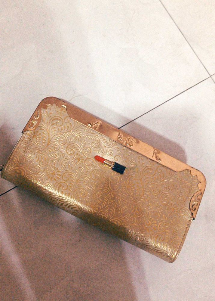 Beautiful Bright Gold Mix Colour Party Use Purse