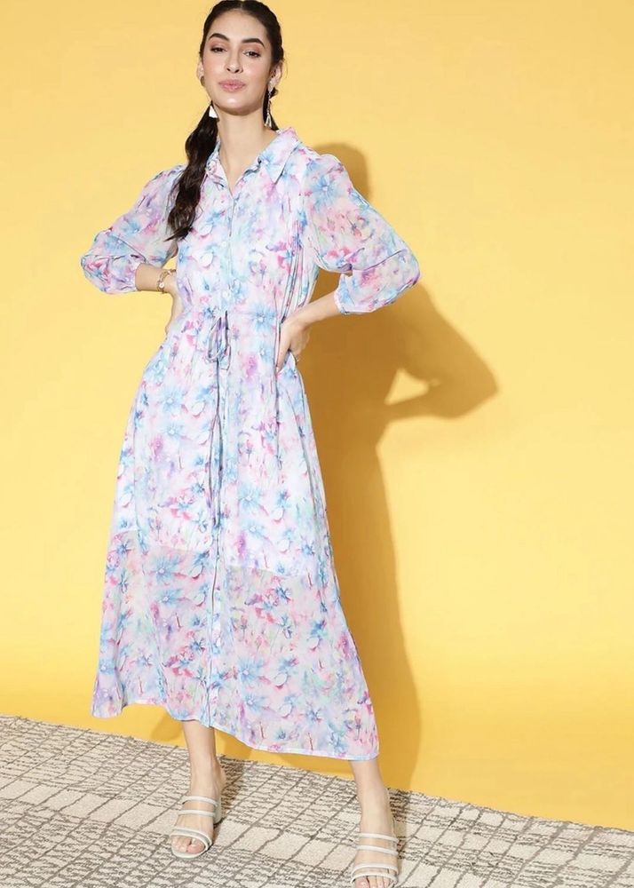 Athena Flowy Floral Print Maxi Dress