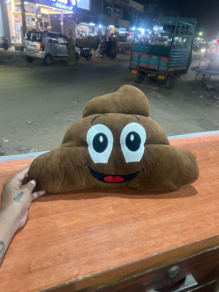 poop emoji plush pillow