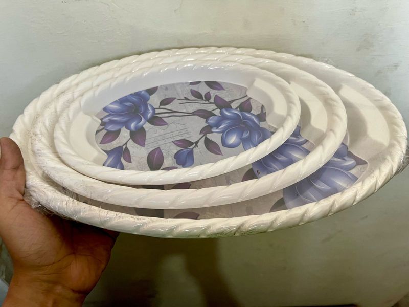 New Set of 3 Decorative Trays Gift Se