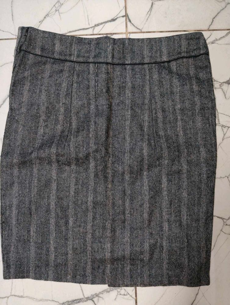 Winter Woolen Classic Striped Pencil Skirt