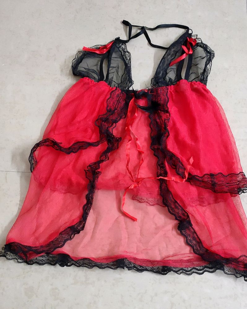 Red &amp; Black Babydoll Lingerie