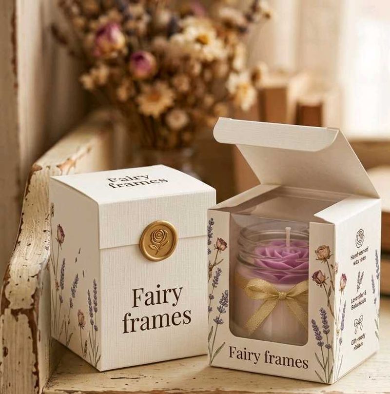 Fairy Frames Lavender &amp; Rose Scented Candle