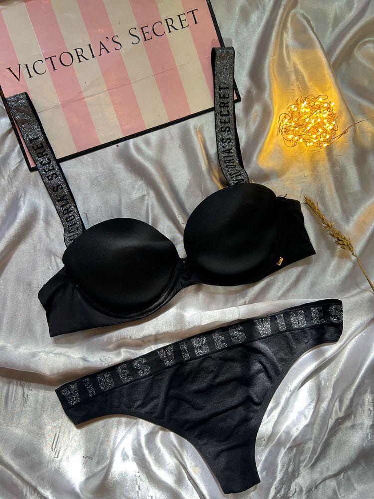Victoria's Secret Black Bra &amp; Panty Set