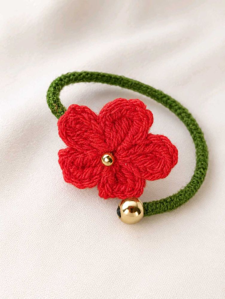 Red Crochet Flower breslate