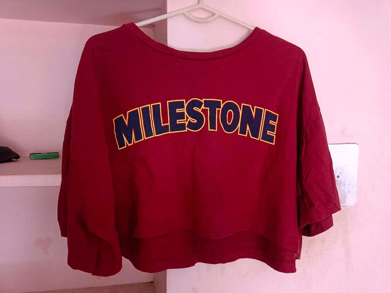 pure cotton maroon t-shirt for women