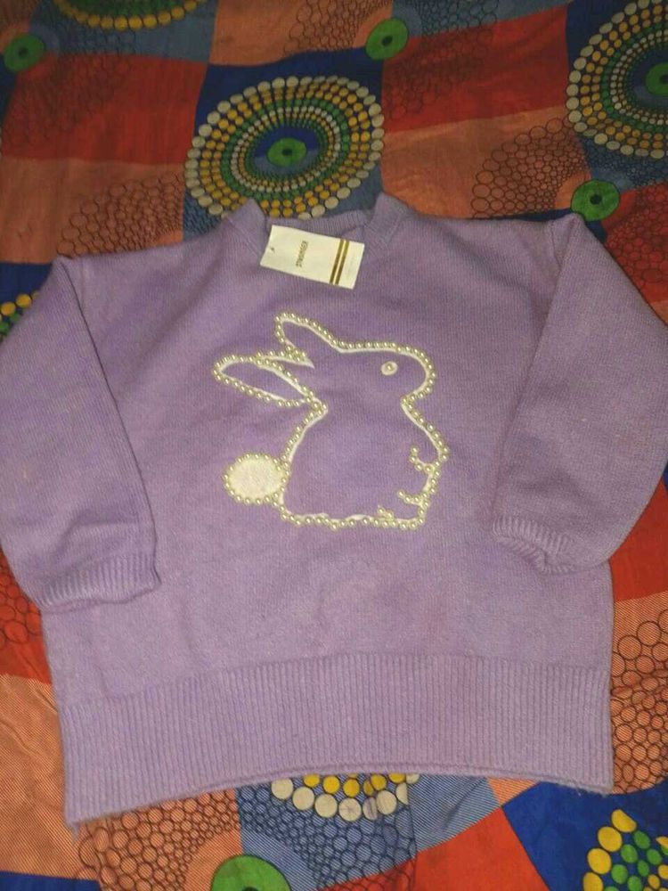 Cute Purple Bunny Sweater