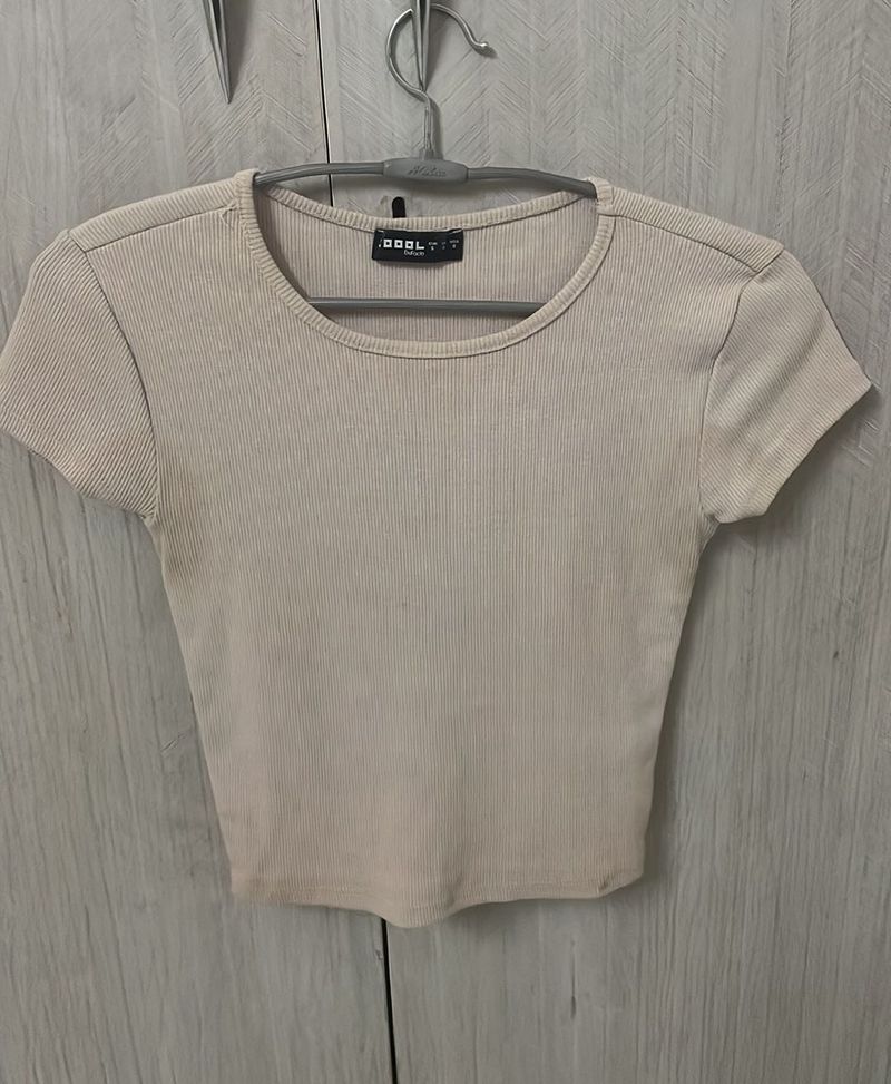 Cute Beige Crop Top