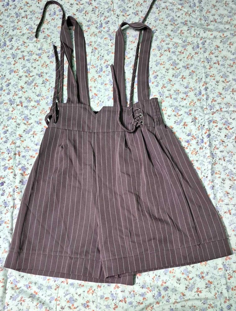 Pinstripe Pinafore Shorts