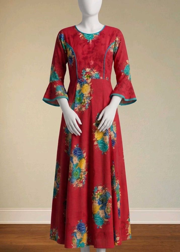 Red floral dress