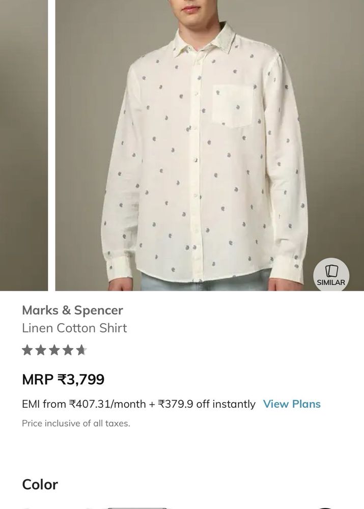 Men's Paisley Print Button-Down Shirt