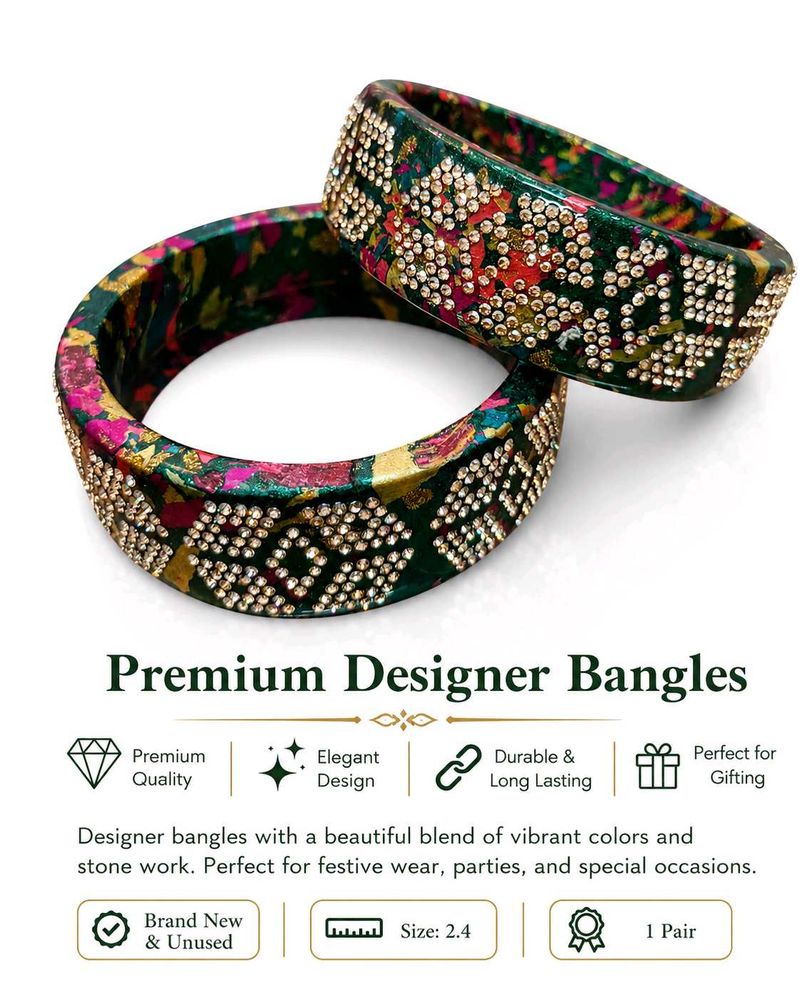 Premium Designer Bangles with Stone Work