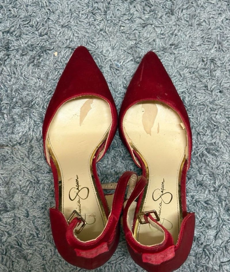 Jessica Simpson Red Velvet Heels