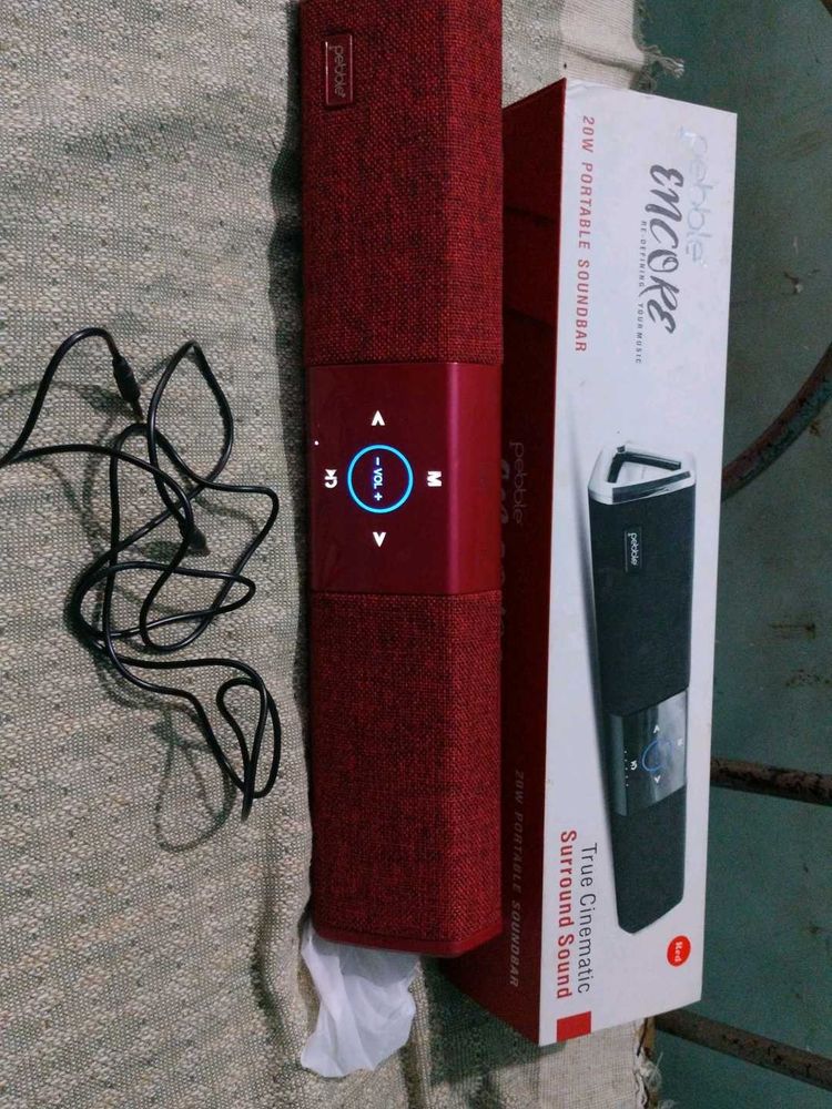 Pebble Encore Portable Soundbar - Red