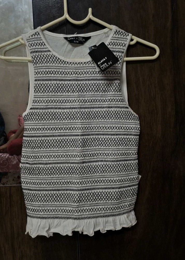 Cute White sleeveless top