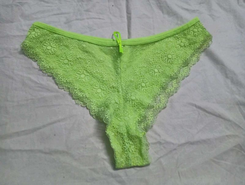 💛 Lime Green Lace Bikini Briefs