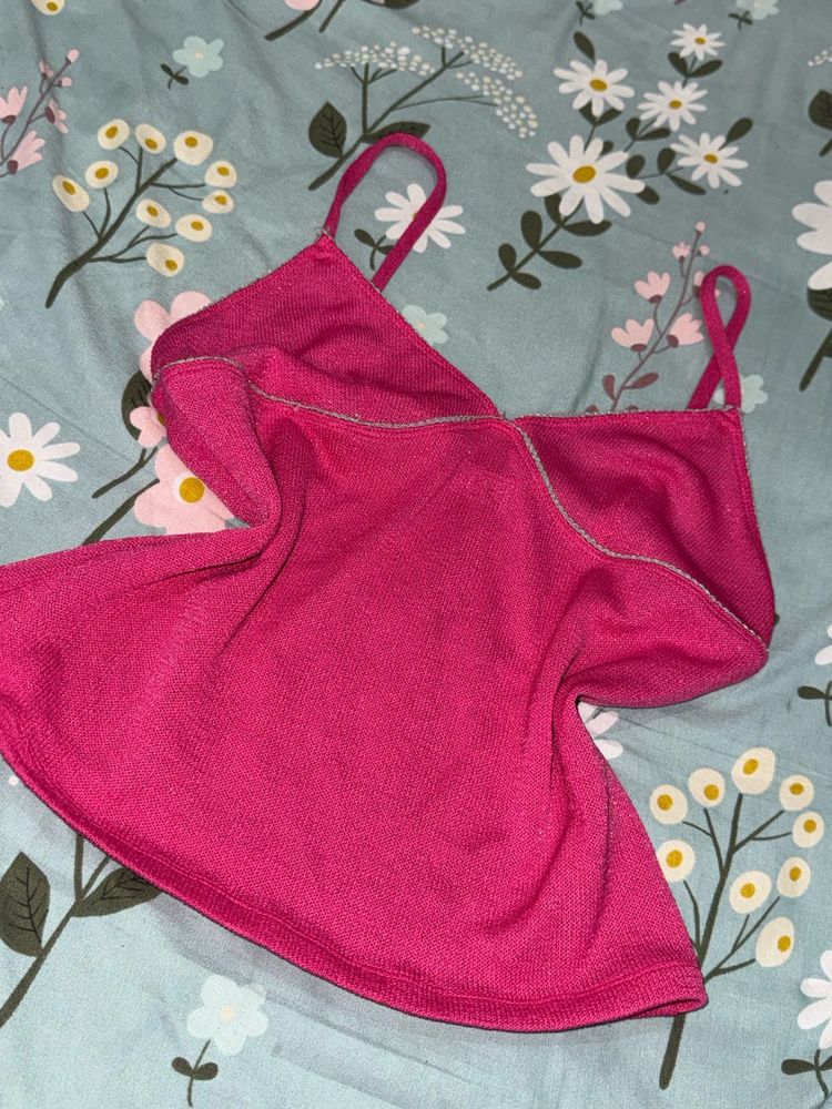 Yk2 Hot Pink Sleeveless Top 🌺