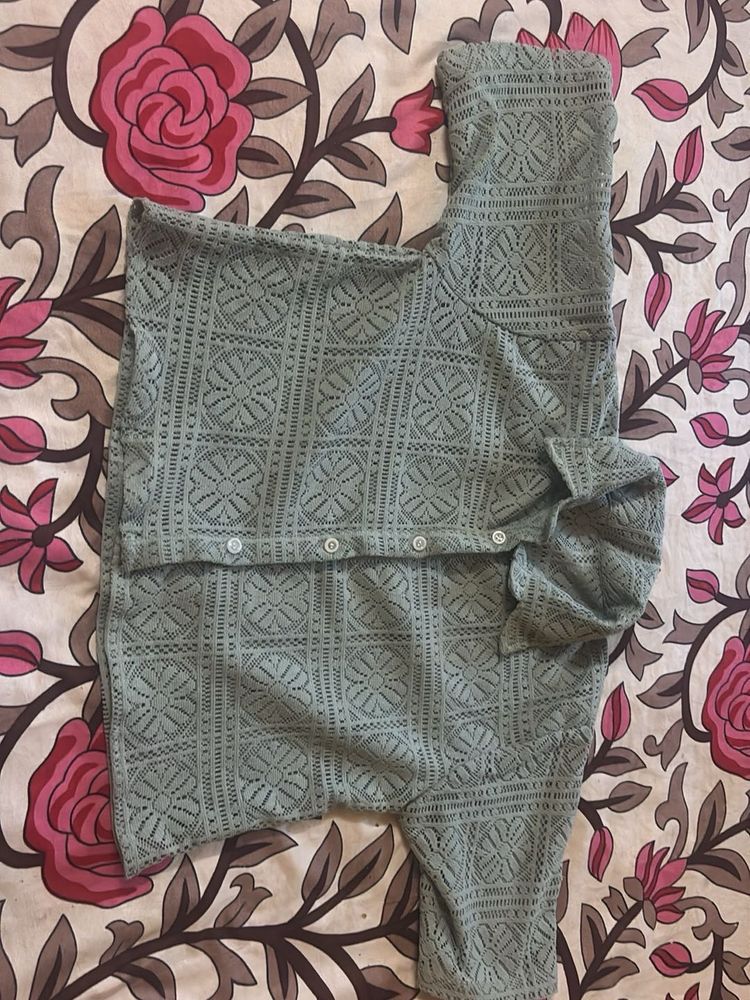 Crochet Button-Up Top